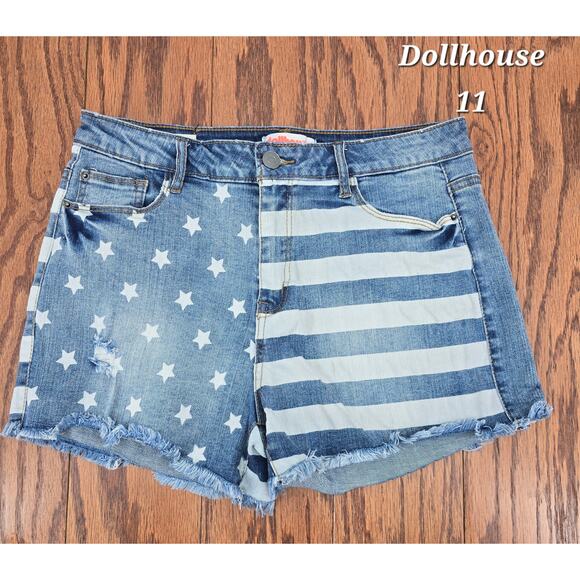 Dollhouse Stars and Stripes Denim Shorts - Picture 1 of 4